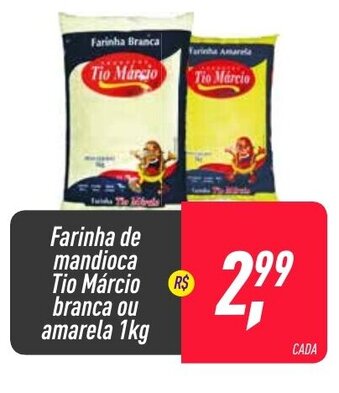 Frangolândia Farinha de Mandioca Tio Marcio branca ou amarela 1kg oferta