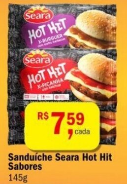 Ultrabox Sanduíche Seara Hot Hit Sabores 145g oferta