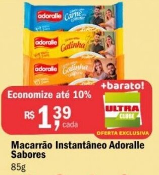Ultrabox Macarrão Instantâneo Adoralle Sabores 85g oferta