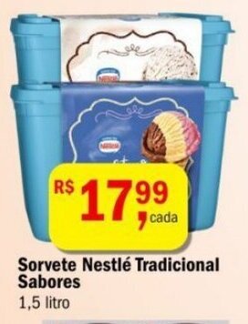 Ultrabox Sorvete Nestlé Tradicional Sabores 1,5 litro oferta