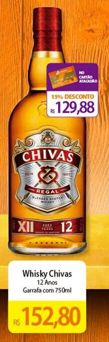 Whisky Chivas 12 Anos Garrafa com 750ml