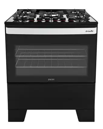 Cassol Fogão piso piacere vetro 5 bocas fosco preto mueller oferta