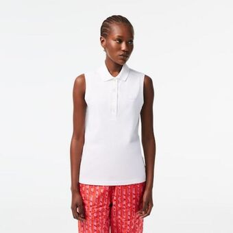 Lacoste Polo feminina lacoste sem mangas em piqué de algodão oferta