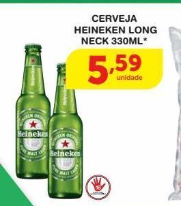 Roldão Cerveja heineken long neck 330ml* oferta