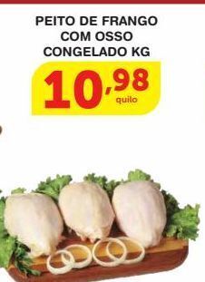 Roldão Peito de frango com osso congelado kg oferta