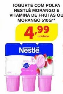 Roldão Iogurte com polpa nestlé morango e vitamina de frutas ou morango 510g** oferta