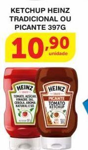 Roldão Ketchup heinz tradicional ou picante 397g oferta