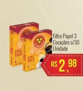 Mart Minas Filtro Papel 3 Corações C 30 oferta