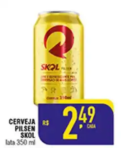 Mercantil Rodrigues CERVEJA RS PILSEN SKOL lata 350 ml oferta