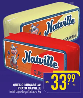 Mercantil Rodrigues QUEIJO MUCARELA/ PRATO NATVILLE inteiro/pedaço/fatiado kg oferta