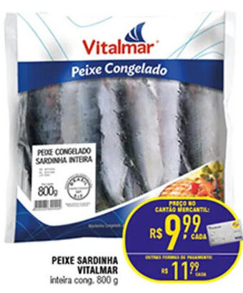 Mercantil Rodrigues PEIXE SARDINHA VITALMAR inteira cong. 800 g oferta