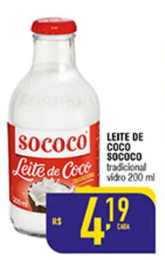 Mercantil Rodrigues Leite de Coco Sococo 200ml oferta