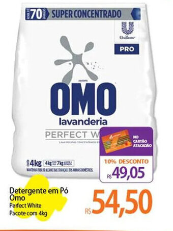 Atacadão Detergente em Pó Omo Perfect White Pacote com 4kg oferta