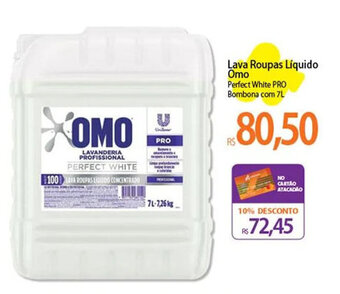 Atacadão Lava Roupas Líquido Omo Perfect White PRO Bombona com 7L oferta