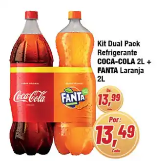 Rede Economia Kit Dual Pack Refrigerante COCA-COLA 2L + FANTA Laranja 2L oferta