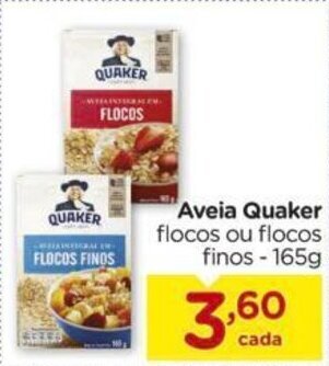 Carrefour Aveia Quaker flocos ou flocos finos - 165g oferta