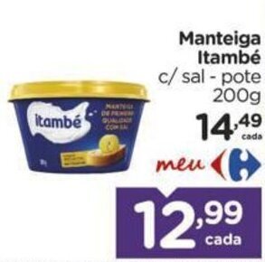 Carrefour Manteiga Itambé c/ sal - pote 200g oferta