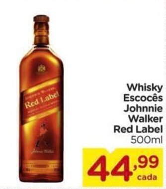 Carrefour Whisky Escocês Johnnie Walker Red Label 500ml oferta