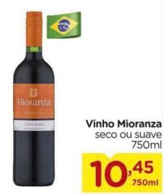 Carrefour Vinho Mioranza seco ou suave 750ml oferta