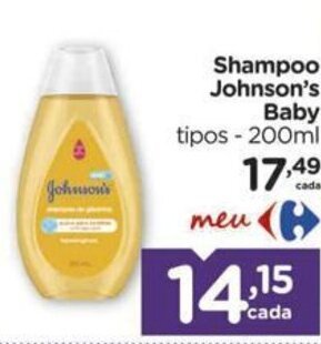 Carrefour Shampoo Johnson's Baby tipos - 200ml oferta