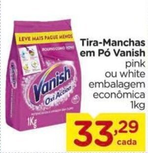 Carrefour Tira-Manchas em Pó Vanish pink ou white embalagem econômica 1kg oferta