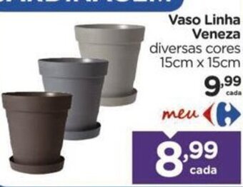 Carrefour Vaso Linha Veneza diversas cores 15cm x 15cm oferta