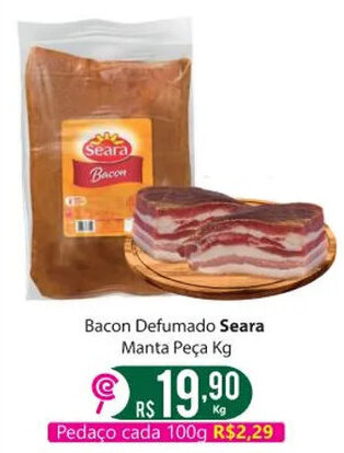 Comercial Esperança Bacon Defumado Seara Manta Peça Kg oferta