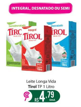 Comercial Esperança Leite Longa Vida Tirol TP 1 Litro oferta