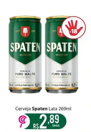 Comercial Esperança Cerveja Spaten Lata 269ml oferta