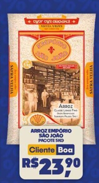 Boa Supermercados ARROZ EMPÓRIO SÃO JOÃO PACOTE 5KG oferta