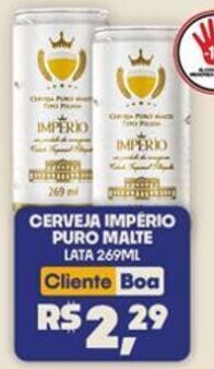 Boa Supermercados CERVEJA IMPERIO PURO MALTE LATA 269ML oferta