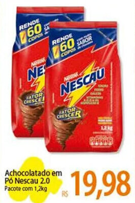 Atacadão Achocolatado em Pó Nescau 2.0 Pacote com 1,2kg oferta