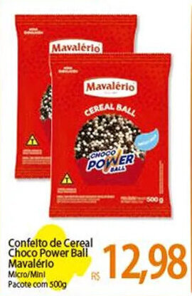 Atacadão Confeito de Cereal Choco Power Ball Mavalério Micro/Mini Pacote com 500g oferta