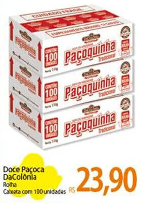 Atacadão Doce Paçoca DaColonia Rolha Caixa com 100 unidades oferta