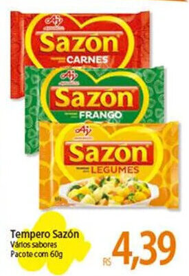 Tempero Sazón Vários sabores Pacote com 60g