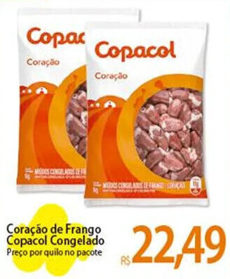 Atacadão Coração de Frango Copacol Congelado Preço por quilo no pacote oferta