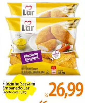 Atacadão Filezinho Sassami Empanado Lar Pacote com 1,5kg oferta