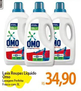 Atacadão Lava Roupas Líquido Omo Lavagem Perfeita Frasco com 3L oferta