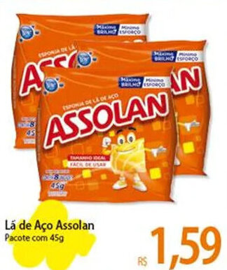 Atacadão Lá de Aço Assolan Pacote com 45g oferta