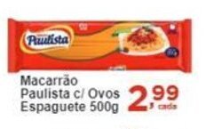 Rossi Supermercado Macarrão Paulista c/ Ovos Espaguete 500g oferta