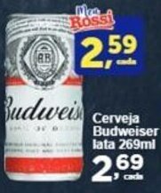 Rossi Supermercado Cerveja Budweiser lata 269ml oferta
