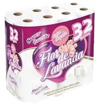 Rede Top Papel higiênico folha dupla 30m flor de lavanda com 32 rolos oferta