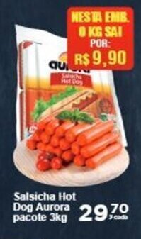 Rossi Supermercado Salsicha Hot Dog Aurora pacote 3kg oferta