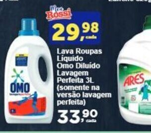 Rossi Supermercado Lava Roupas Líquido Omo Diluido Lavagem Perfeita 3L (somente na versão lavagem perfeita) oferta
