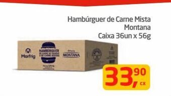 Tenda Atacado Hambúrguer de carne mista montana caixa 36un x 56g oferta