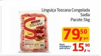 Tenda Atacado Linguiça toscana congelada sadia pacote 5kg oferta