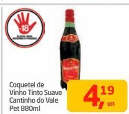 Tenda Atacado Coquetel de vinho tinto suave cantinho do vale pet 880ml oferta