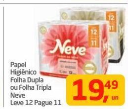 Tenda Atacado Papel higiênico folha dupla ou folha tripla neve 12un oferta