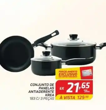GBarbosa Conjunto de panelas antiaderente krea 183 c/ 3 peças oferta