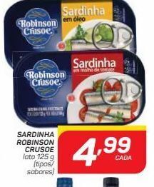 GBarbosa Sardinha robinson crusoe lata 125 g (tipos/ sabores) oferta
